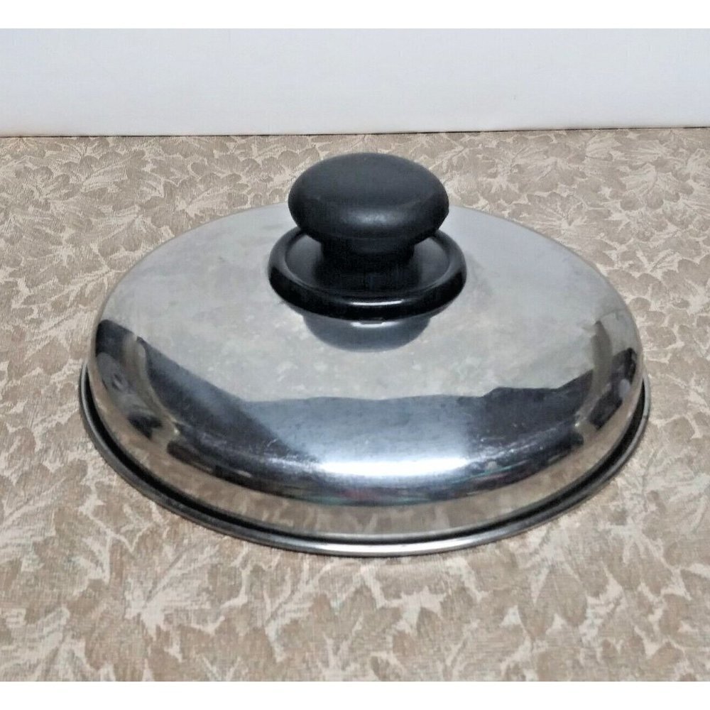 VTG pan LID ONLY 7 1/4" Rim Stainless Steel Replacement deep dome style lid EUC